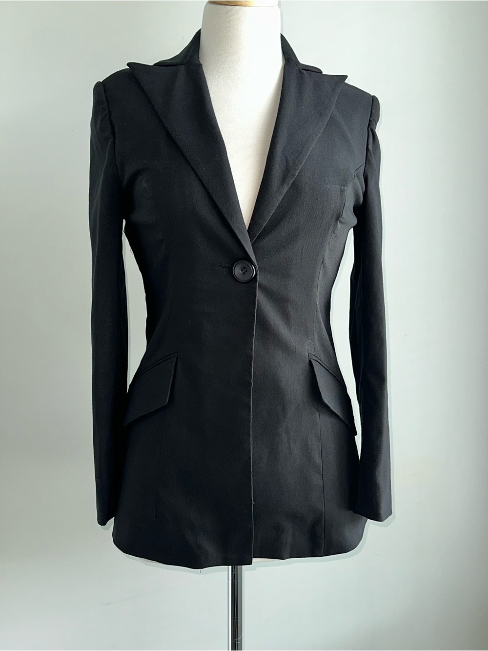 Y2k Black Women's Tailored Single-Button Blazer